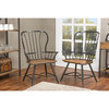 Baxton Studio "Dark-Walnut" Wood and Black Metal Vintage Dining Arm Chair, PK2 113-6127